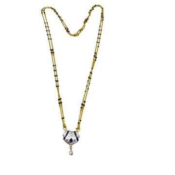916 Two line mangalsutra with diamond pendent by 
