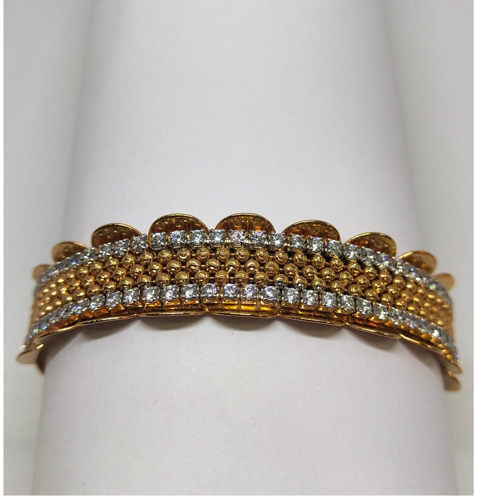 18K rose gold diamond line bracelet