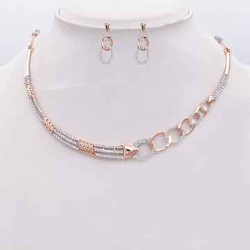 18kt rose gold plated necklace set kv-ns183 by 