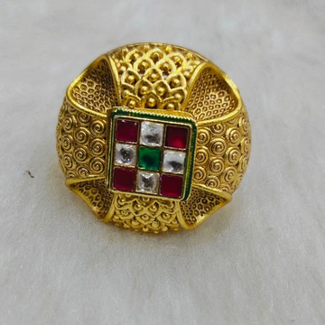 22k antique jadatar rajwadi style ring by 