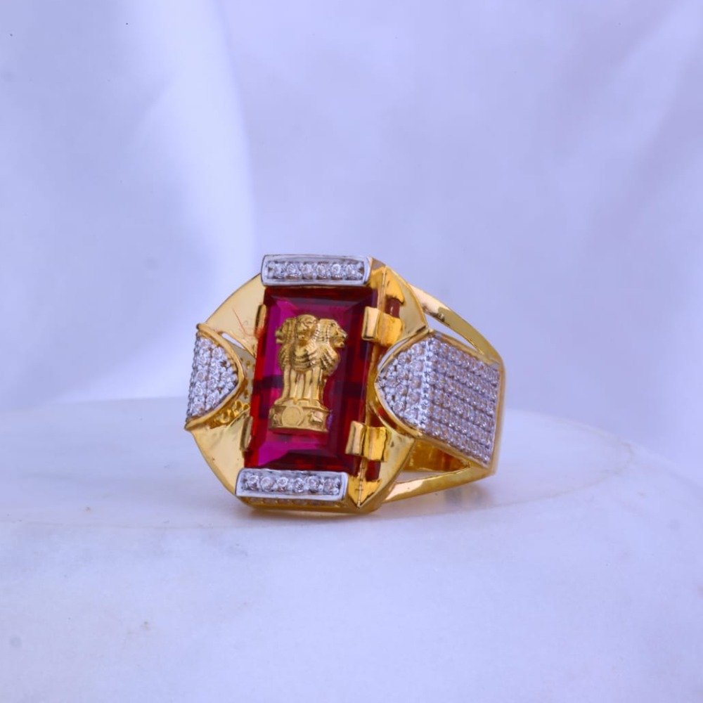 Men's Gold Plated Ashok Stambh Ring❤️ • Dm For Order 7296807771  @fashion_jewellers_india 1/2 Gram Gold Plated jewellery All India… |  Instagram